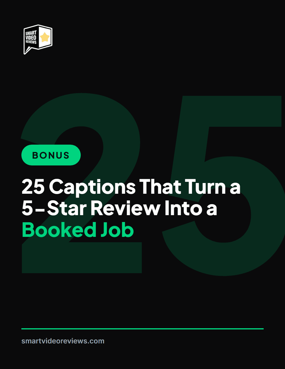Bonus: 25 captions that turn a 5-star review into a booked job — cover